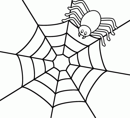 Spider on top of a web - Coloring Page (Insects)