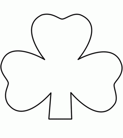Three Leaf Clover with short stem - Coloring Page (St. Patrick's Day)