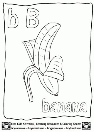 Printable Fruit Coloring Pages Bananas, Fruit Coloring Pages of ...