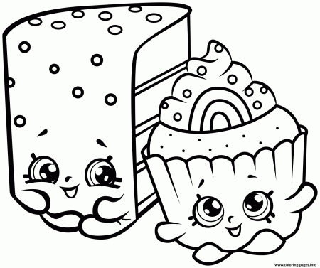Coloring Pages Shopkins Cake