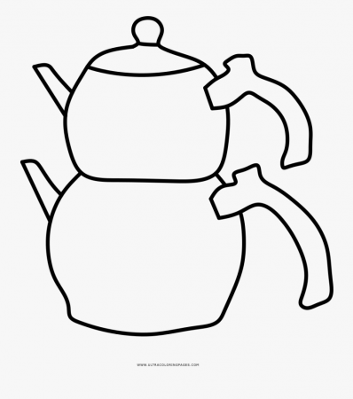 Transparent Coloring Pages Png - Turkish Teapot Png , Free ...