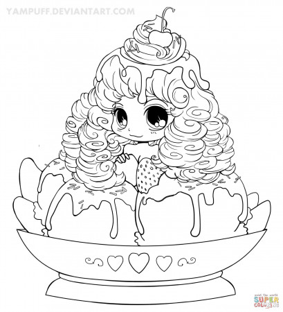 Chibi Cupcake Girl coloring page | Free Printable Coloring Pages
