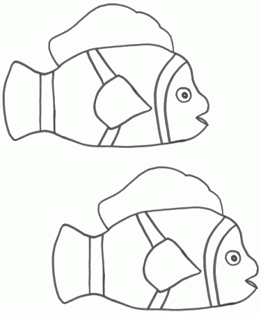 Two Clown Fish - Coloring Page (Fish)