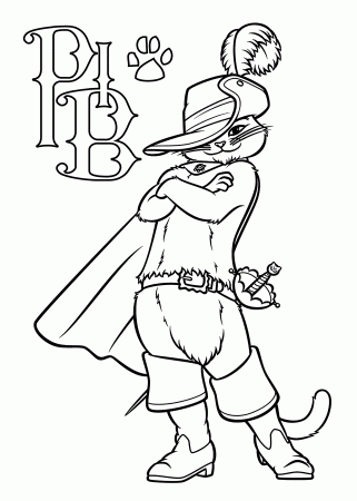Boots And Cats Coloring Pages - Coloring Pages For All Ages