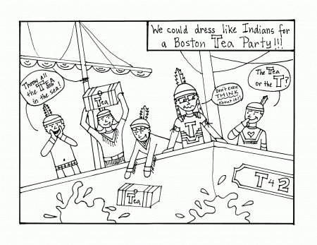 boston tea party coloring page