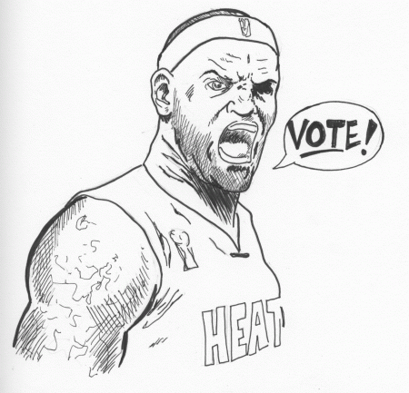 LeBron James Miami Heat Coloring Page