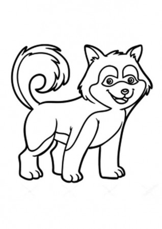 Little Husky Coloring Page - Free Printable Coloring Pages for Kids