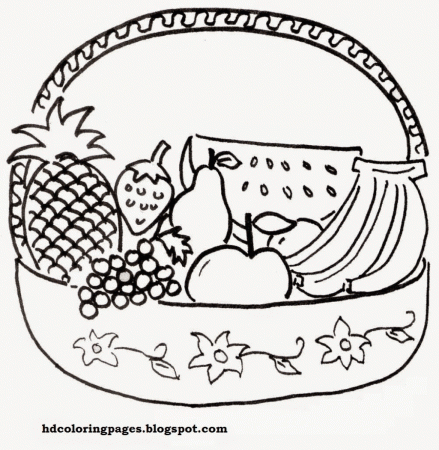 Basket Of Fruits Colouring Pages - Coloring Pages for Kids and for ...