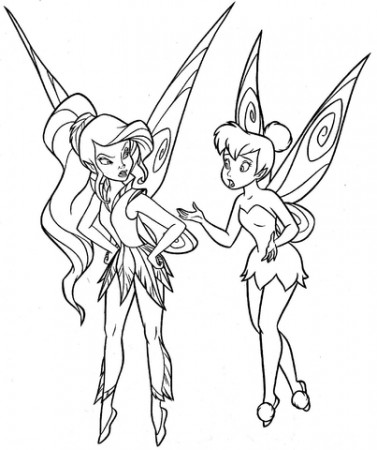 Two Fairies coloring page | Free Printable Coloring Pages