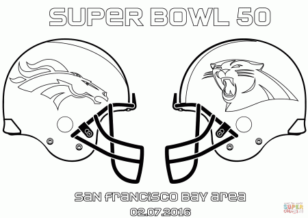 Super Bowl 50: Carolina Panthers vs. Denver Broncos Coloring page
