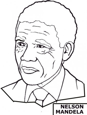 African American Coloring Page  - Nelson Mandela