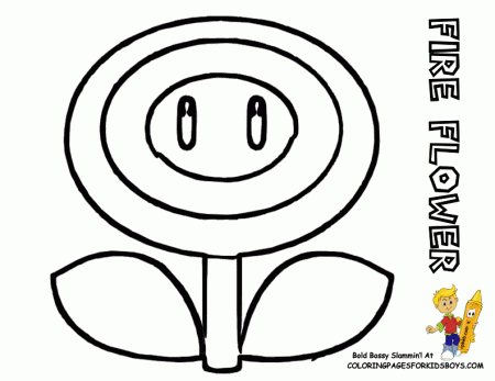Mario Fire Flower Coloring Pages Images & Pictures - Becuo