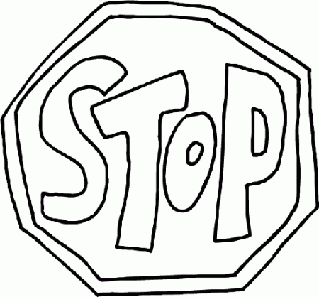The Stop Sign Is Red Coloring Page - Coloring Home