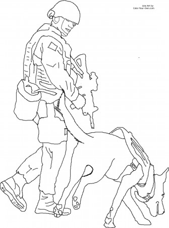 Bomb Detection Service Dog Coloring Page