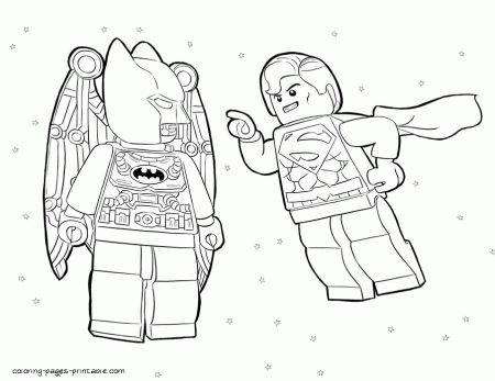 Lego Batman and Superman coloring page || COLORING-PAGES-PRINTABLE.COM