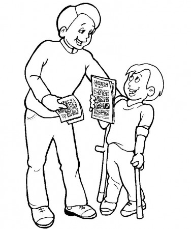 Children Disabled Coloring Pages For Kids #cAt : Printable People ...