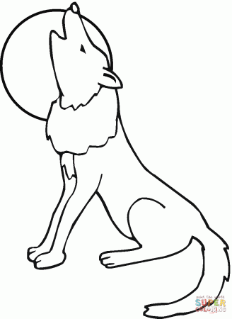 Coyote howling moon coloring page | Free Printable Coloring Pages