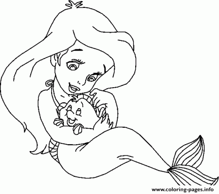 Little Ariel With Grimbsby Disney Princess 88e5 Coloring Pages ...