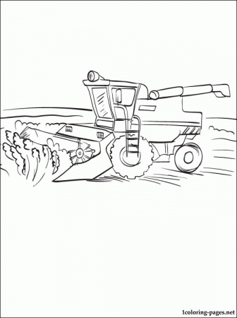Coloring page combine harvester | Coloring pages