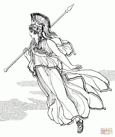 Athena Greek God Coloring Page - Coloring Pages For All Ages