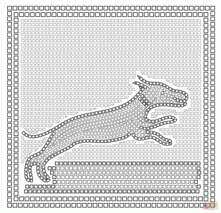 Roman Mosaic with a Hunting Scene coloring page | Free Printable ...