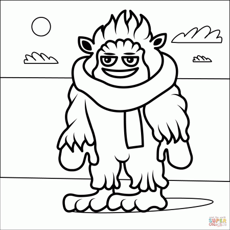 Christmas Yeti coloring page | Free Printable Coloring Pages