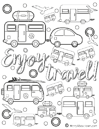 Retro Camper Printables to Color - Merry About Town