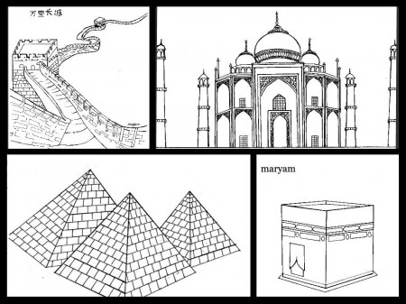 Seven Wonders World Coloring Pages For Kids
