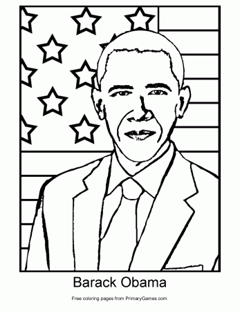 Presidents' Day Coloring Page: Barack Obama - PrimaryGames - Play ...