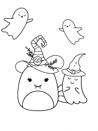 Halloween Squishmallow coloring pages