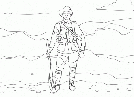 Soldier With A Weapon Coloring Pages Picture 23 Military Army 