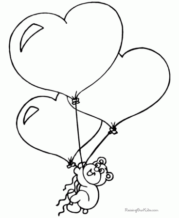 Printable Valentine Bear Coloring Page - 008