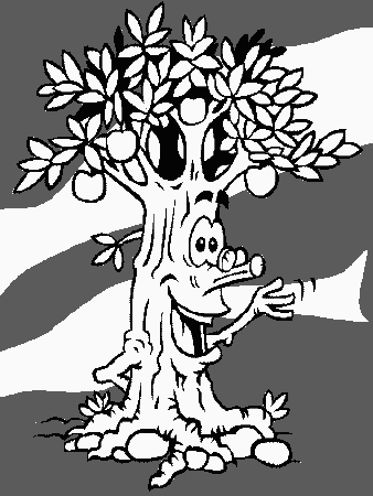 e tree in the spring Colouring Pages