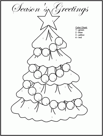 Christmas Color by number Colouring Pages