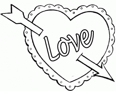Cupid Heart Colouring Pages For Kids - Valentine's Day Coloring 