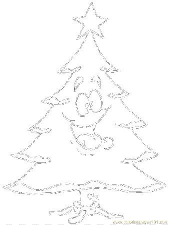 christmas trees cartoons printable coloring