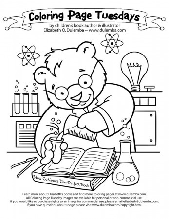 dulemba: Coloring Page Tuesday - Science Bear!