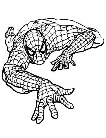 Marvel Comics Spider Man Climbing Coloring Page | HM Coloring Pages