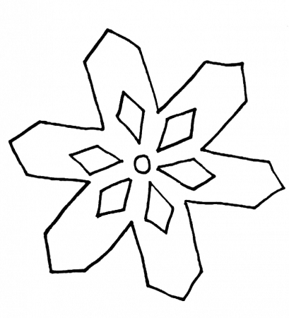 Snowflake With A Simple Pattern Coloring Pages - Winter Coloring 