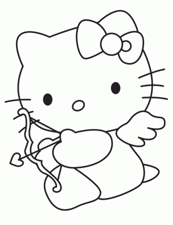 Hello Kitty Valentine Free Printable Coloring Page