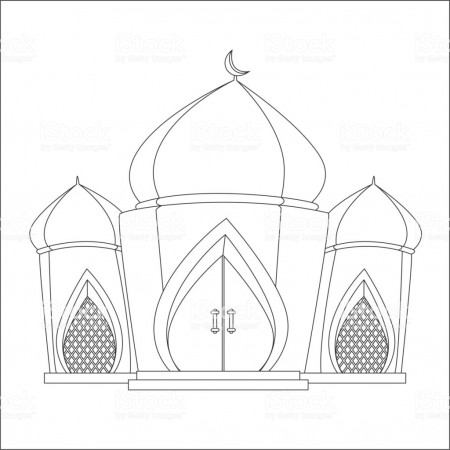 Islamic Mosque Coloring Page Stock Illustration - Download Image ...