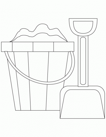 Toy bucket and spade coloring page | Download Free Toy bucket and ...