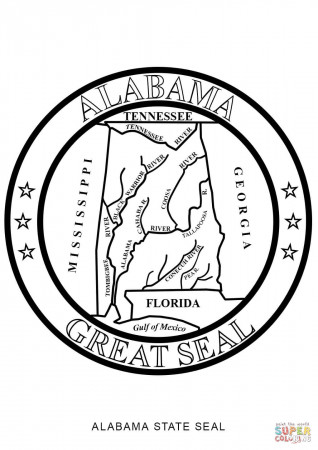 Alabama State Seal coloring page | Free Printable Coloring Pages