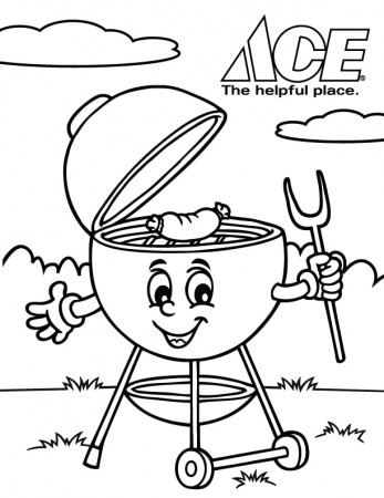 Free Neighborhood BBQ Fest Coloring Page - Ace Hardware & Rental of Adams