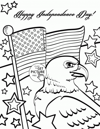 Independence Day of 4th of July coloring page for kids, coloring ...
