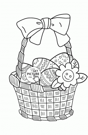 Easter Basket coloring page for kids, coloring pages printables ...