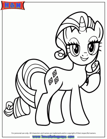 Unicorn Pony Rarity Coloring Page | H & M Coloring Pages