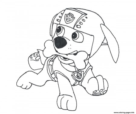 Print paw patrol zuma with a bone Coloring pages Free Printable
