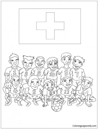 Team of Switzerland Coloring Pages - World Cup Coloring Pages - Coloring  Pages For Kids And Adults