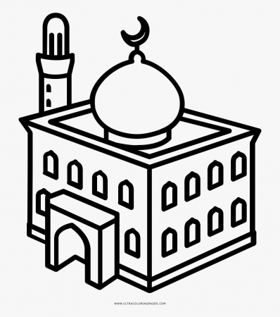 Mosque Coloring Page - Drawing , Free Transparent Clipart - ClipartKey